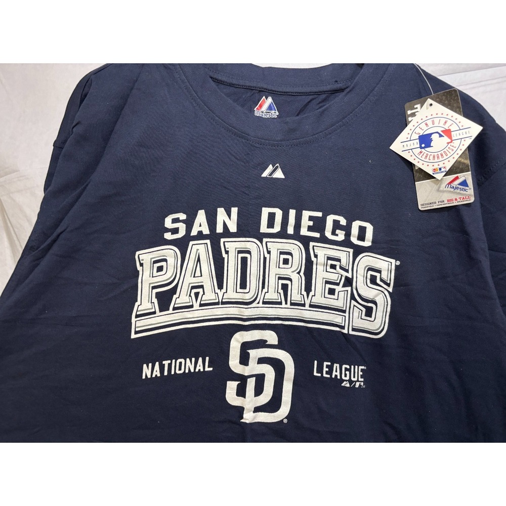 San Diego Padres Shirt Majestic MLB Mens Blue Graphic Short Sleeve XL NWT NEW